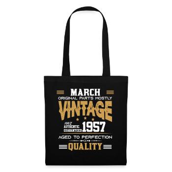 Vintage Aged To Perfection March 1957 - Tote Bag - black - Front