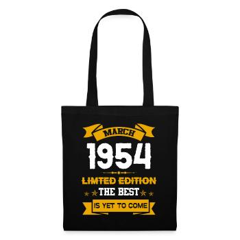 März 1954 Geburtstagsgeschenk - Stoffbeutel - Schwarz - Vorne