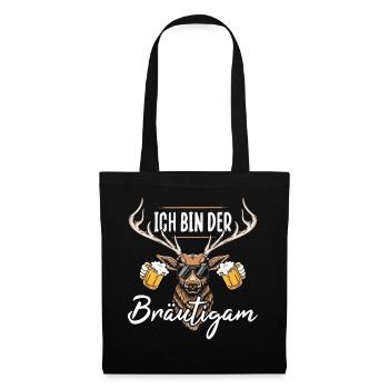 Männer JGA Bräutigam Polterabend T-Shirt Poltern - Stoffbeutel - Schwarz - Vorne
