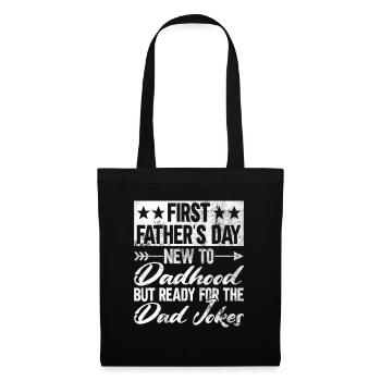 Erster Vatertag Papa Erstes Mal Papa Geschenk - Stoffbeutel - Schwarz - Vorne