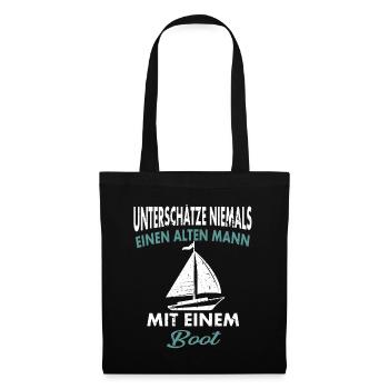 Unterschätze niemals einen alten Mann - Stoffbeutel - Schwarz - Vorne
