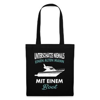 Unterschätze niemals einen alten Mann - Stoffbeutel - Schwarz - Vorne