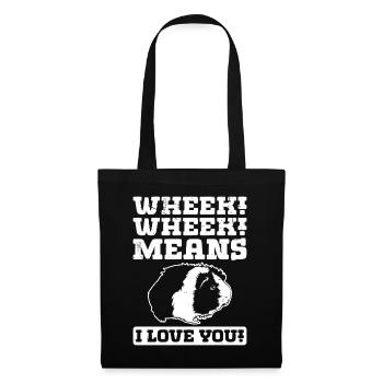 Wheek Wheek signifie que je t’aime - Sac en tissu - noir - Devant