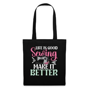 La vie est belle Coudre la rendre meilleure - Sac en tissu - noir - Devant