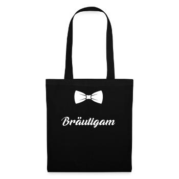 Polterabend Bräutigam T-Shirt Junggesellenabschied - Stoffbeutel - Schwarz - Vorne