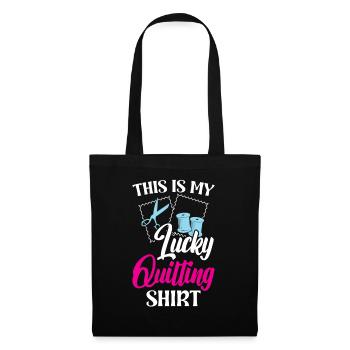 This is my lucky Quilting - Tote Bag - black - Front