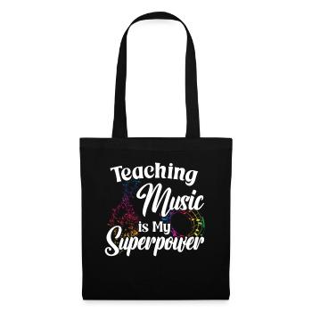 Teaching Music is my Superpower - Stoffbeutel - Schwarz - Vorne