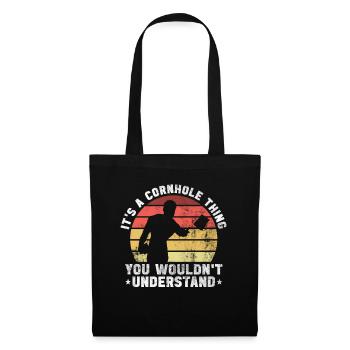 Cornhole Player Blind Hole - Funny Cornhole - Tote Bag - black - Front