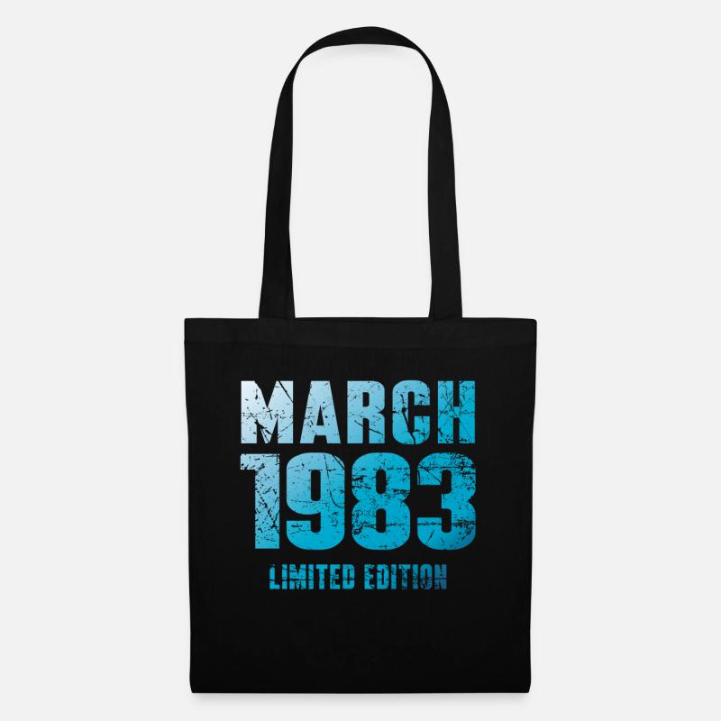 März 1983 Limited Edition Geburtstag Geschenk - Stoffbeutel - Schwarz