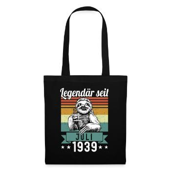 Sloth Legendary since July 1939 birthday - Tote Bag - black - Front