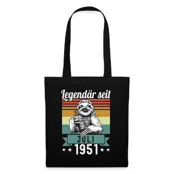 Sloth Legendary since July 1951 birthday - Tote Bag - black - Front