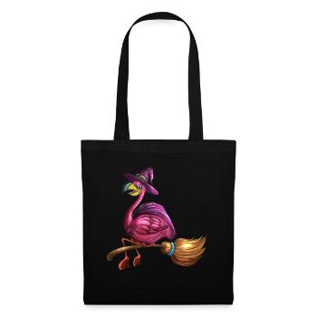 Sorcières roses Flamant rose Halloween Costume de balai d’oiseau - Sac en tissu - noir - Devant