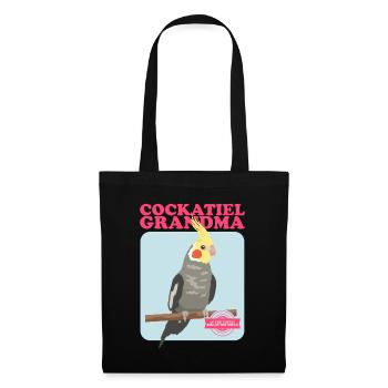 Grand-mère Cockatiel | Cadeau du propriétaire d’oiseau - Sac en tissu - noir - Devant