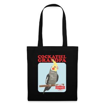 Grand-père Cockatiel | Cadeau du propriétaire d’oiseau - Sac en tissu - noir - Devant