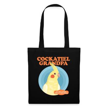Cockatiel grand-père oiseau propriétaire cadeau - Sac en tissu - noir - Devant