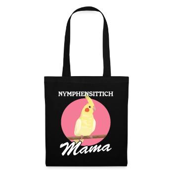 Nymphensittich Mama Vogelbesitzer Geschenk - Stoffbeutel - Schwarz - Vorne