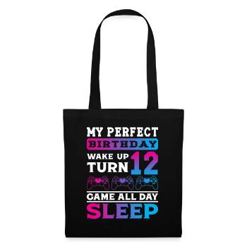 Mon anniversaire 12 Jeu sommeil - Sac en tissu - noir - Devant