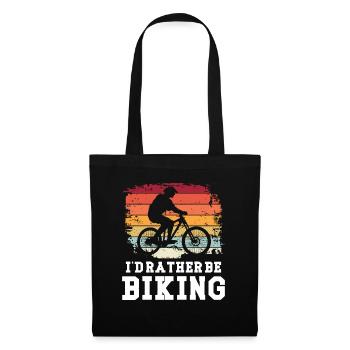 I'd rather be Biking - Stoffbeutel - Schwarz - Vorne