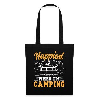 Happiest when i'm Camping - Tote Bag - black - Front