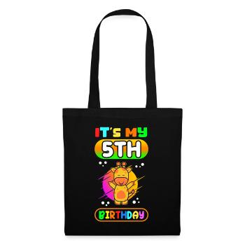 5. Geburtstag 5 Jahre alt | Geschenkidee Geschenk - Stoffbeutel - Schwarz - Vorne