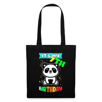 7. Geburtstag 7 Jahre alt Geschenkidee Geschenk - Stoffbeutel - Schwarz - Vorne