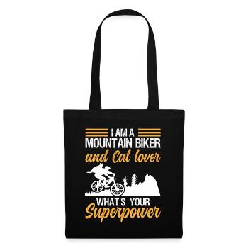 Vététiste et amoureux des chats superpuissance - Sac en tissu - noir - Devant