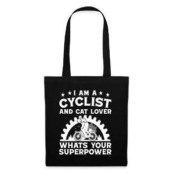 Vététiste et amoureux des chats superpuissance - Sac en tissu - noir - Devant