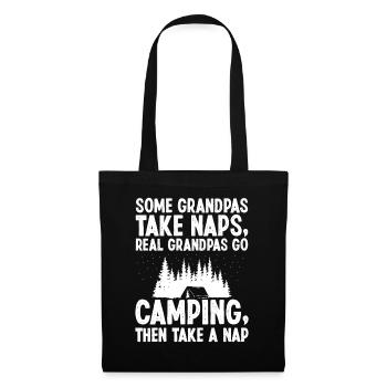 Grandpas take Naps real Camping Outdoor - Stoffbeutel - Schwarz - Vorne