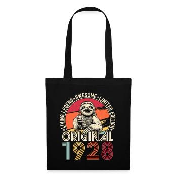 1928 Anniversaire vintage vintage paresseux cadeau - Sac en tissu - noir - Devant