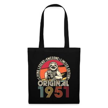 1951 Anniversaire vintage vintage cadeau paresseux - Sac en tissu - noir - Devant