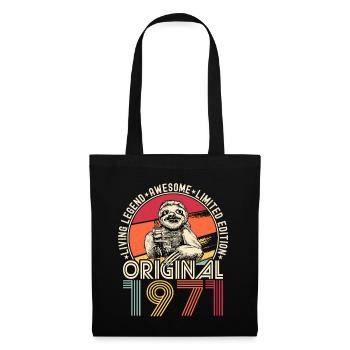 1971 Anniversaire vintage vintage cadeau paresseux - Sac en tissu - noir - Devant