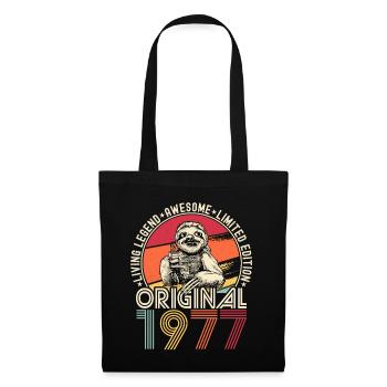 1977 Birthday vintage vintage sloth gift - Tote Bag - black - Front
