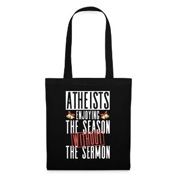 Atheist Atheismus Anti Kirche Weihnachten - Stoffbeutel - Schwarz - Vorne