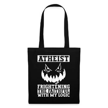 Atheist Logik Atheismus Anti Kirche Halloween - Stoffbeutel - Schwarz - Vorne