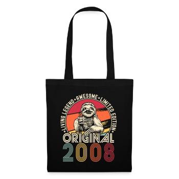 2008 Birthday vintage vintage sloth gift - Tote Bag - black - Front