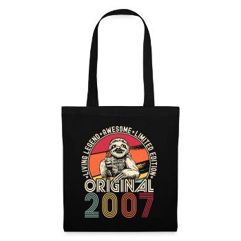 2007 Anniversaire vintage vintage paresseux cadeau - Sac en tissu - noir - Devant