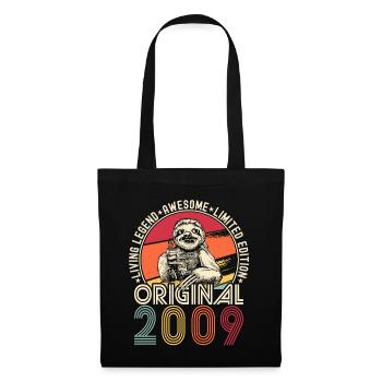 2009 Anniversaire vintage vintage paresseux cadeau - Sac en tissu - noir - Devant