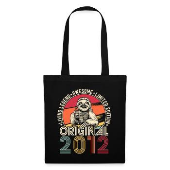 2012 Birthday vintage vintage sloth gift - Tote Bag - black - Front