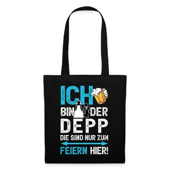 Junggesellenabschied Bräutigam T-Shirt JGA Männer - Stoffbeutel - Schwarz - Vorne