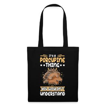 Porcs-épics Cadeau de porc-épic - Sac en tissu - noir - Devant