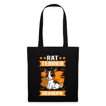 Rat Terrier Grandpa Hunde Hundebesitzer Geschenk - Stoffbeutel - Schwarz - Vorne