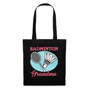 Badminton Grandma Badmintonspieler Geschenk - Stoffbeutel - Schwarz - Vorne