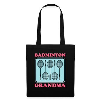 Badminton Grandma Badmintonspielerin Geschenk - Stoffbeutel - Schwarz - Vorne
