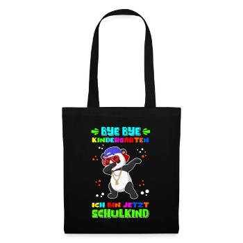 Einschulung Schulanfang Schule Schulkind Geschenk - Stoffbeutel - Schwarz - Vorne