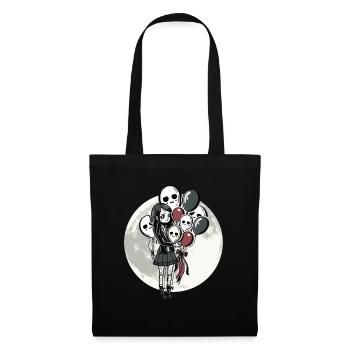 Goth Girl holds skull balloons - Gothic - Tote Bag - black - Front