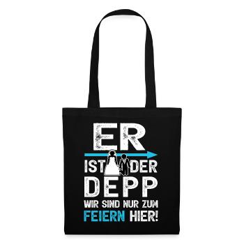 JGA T-Shirt Männer Junggesellenabschied Polterer - Stoffbeutel - Schwarz - Vorne