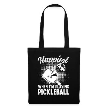 Happiest when i'm playing Pickleball - Tote Bag - black - Front