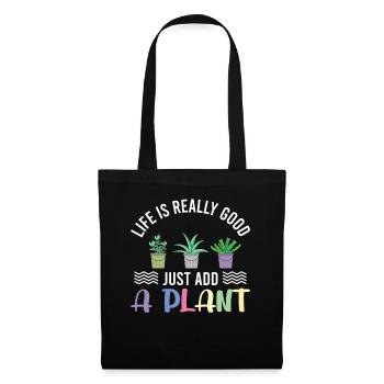 La vie est vraiment belle il suffit d’ajouter une plante - Sac en tissu - noir - Devant