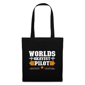 Worlds okayest Pilot - Sac en tissu - noir - Devant