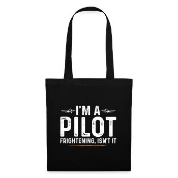 Funny Aviator saying - Stoffbeutel - Schwarz - Vorne